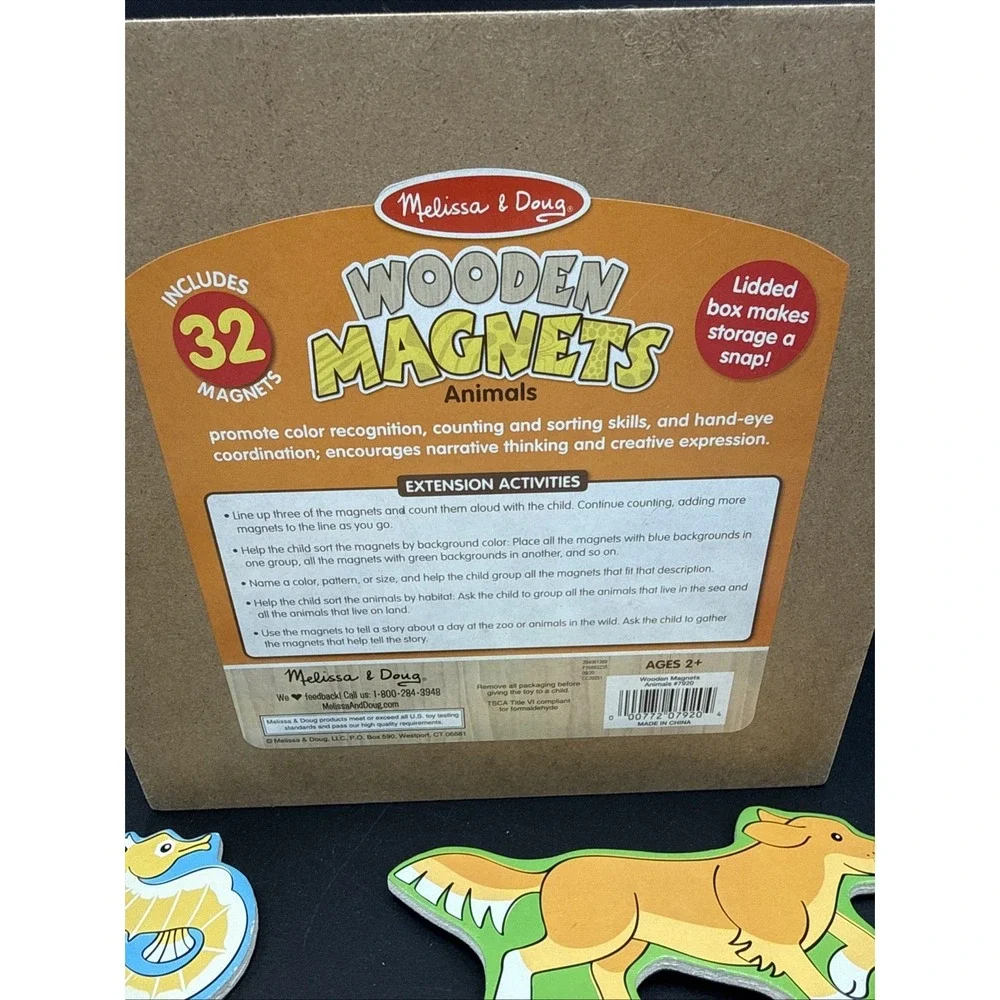 Melissa & Doug Wooden Magnets Animals 32 Magnets COMPLETE
